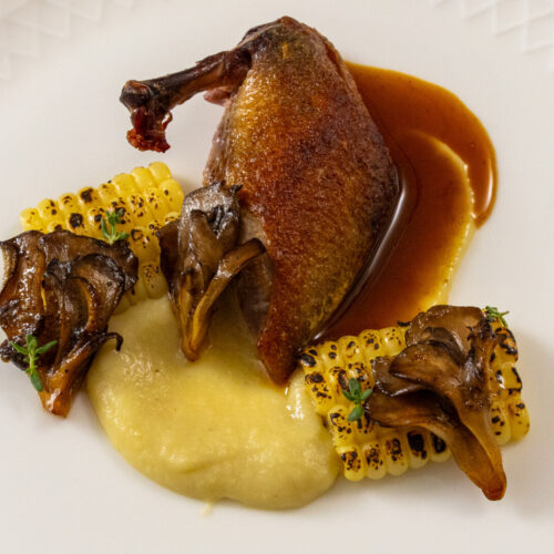 Dry aged squab
